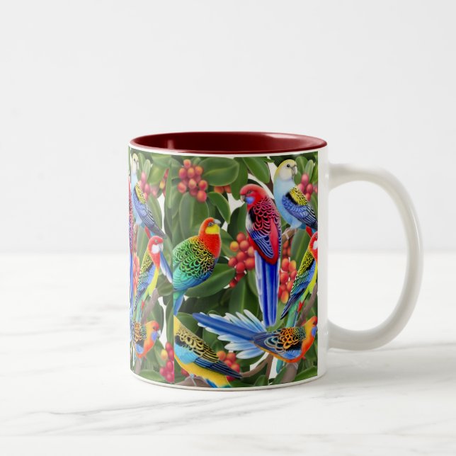 Caneca De Café Em Dois Tons O australiano Rosella repete mecanicamente a (Direita)