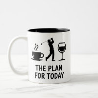 O Avião Para Hoje Golfe Divertido Vinho Café Golfi
