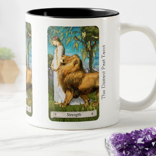 Caneca De Café Em Dois Tons O Baralho Tarot Distant Past Carta Força