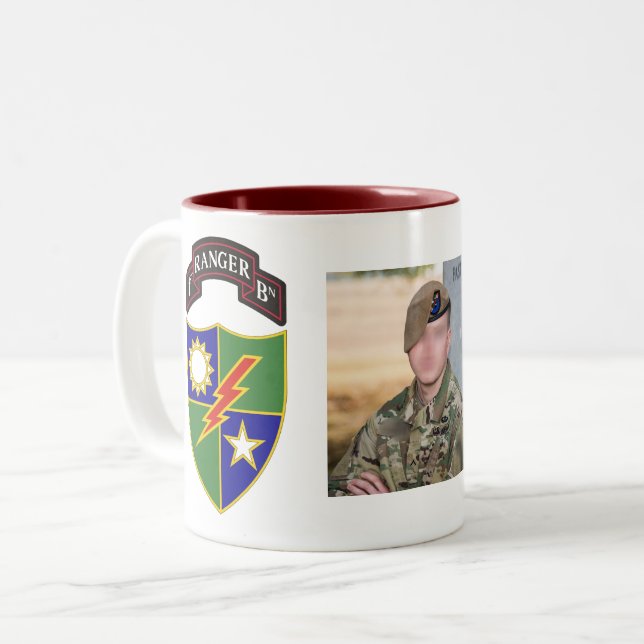 Caneca De Café Em Dois Tons ø batalhão - 75th regimento de guarda florestal - (Frente Esquerda)