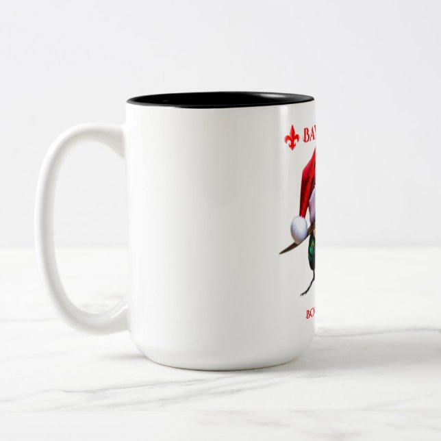 Caneca De Café Em Dois Tons O Bayou Fly deseja Felizes Festas  (Esquerda)