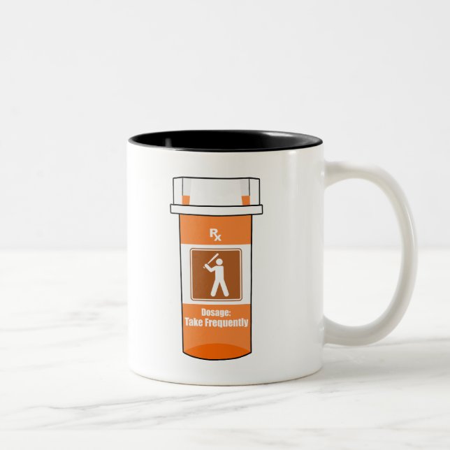 Caneca De Café Em Dois Tons O Beisebol É Minha Droga (Direita)