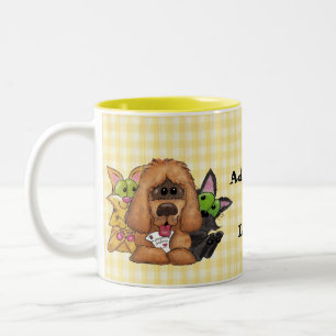 Caneca De Café Em Dois Tons O bobo e o Tig com Adoção Sassiva-Pet é AMOR