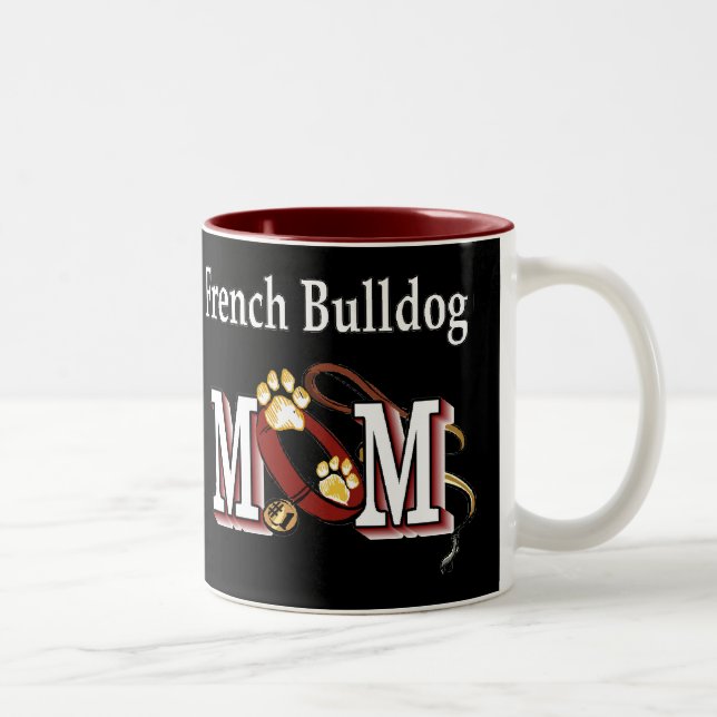 Caneca De Café Em Dois Tons O Bulldog Francês Mamãe Dons (Direita)