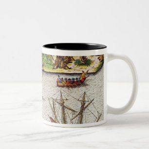 Caneca De Café Em Dois Tons O cabo de Florida e do rio do golfinho