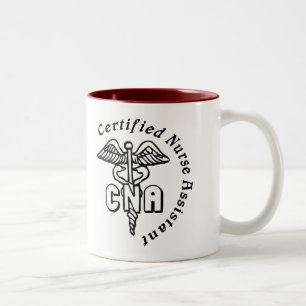 CANECA DE CAFÉ EM DOIS TONS O CADUCEUS PODE ASSISTENTE DA ENFERMEIRA