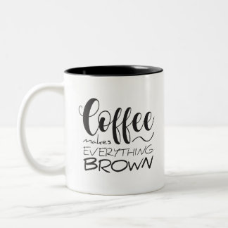 Caneca De Café Em Dois Tons O café deixa tudo marrom.