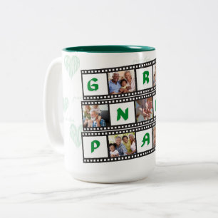 Caneca De Café Em Dois Tons O café do vovô Mug personalizado com 7 fotos!