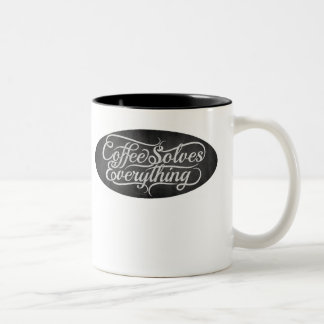 Caneca De Café Em Dois Tons O café resolve tudo copo