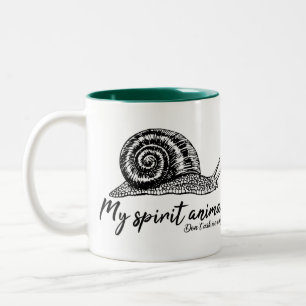 Caneca De Café Em Dois Tons O caracol é o meu animal espiritual para um coleg
