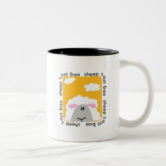 Caneca De Café Em Dois Tons O carneiro diz o camiseta e os presentes do Baa