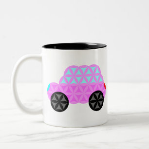 Caneca De Café Em Dois Tons O Carro Da Vida - Forma Sagrada A3.Rosa.