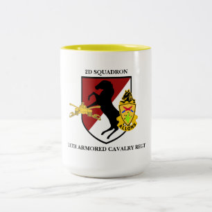 Caneca De Café Em Dois Tons ò CAVALARIA BLINDADA do ESQUADRÃO a 11a AGRIDE