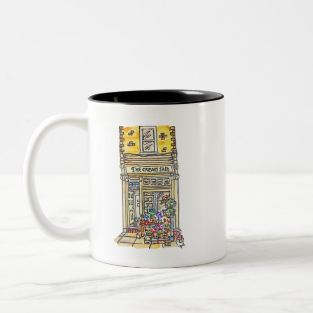 Caneca De Café Em Dois Tons O Cerrador Verde Molhado (Esquerda)