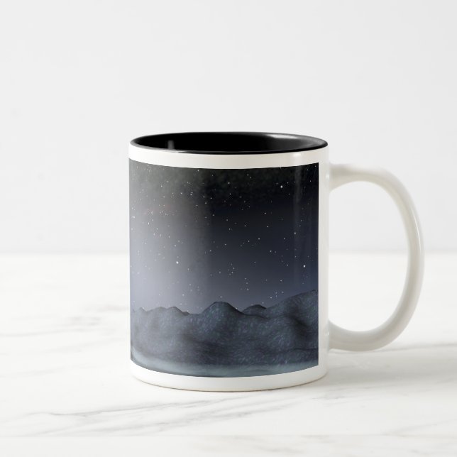 Caneca De Café Em Dois Tons O céu noturno de um hipotético planeta alienígena  (Direita)