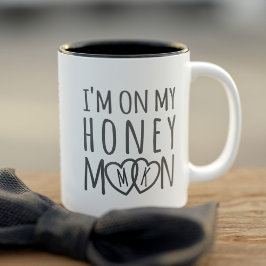 Caneca De Café Em Dois Tons O Chalé Na Minha Lua De Honra Monograma De Café