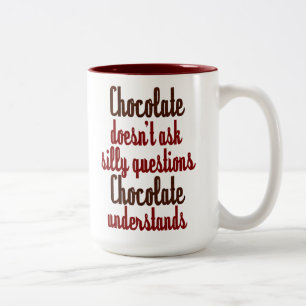 Caneca De Café Em Dois Tons O "chocolate compreende" citações engraçadas