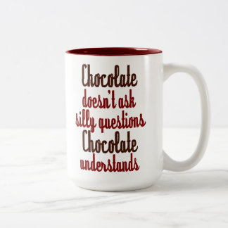 Caneca De Café Em Dois Tons O "chocolate compreende" citações engraçadas