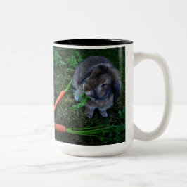 Caneca De Café Em Dois Tons O coelho Munches cenouras/caneca