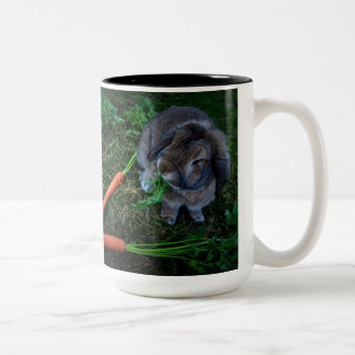Caneca De Café Em Dois Tons O coelho Munches cenouras/caneca