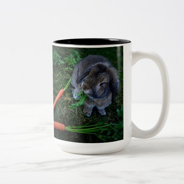 Caneca De Café Em Dois Tons O coelho Munches cenouras/caneca (Direita)
