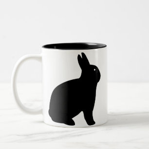 CANECA DE CAFÉ EM DOIS TONS O COELHO PRETO