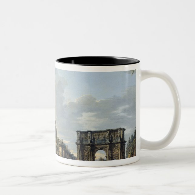 Caneca De Café Em Dois Tons O Colosseum e o arco de Constantim (Direita)