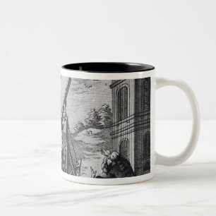 Caneca De Café Em Dois Tons O cometa de Halley observado em 1759 por Cassini