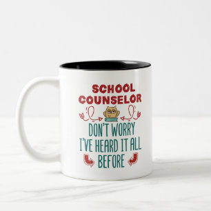 Caneca De Café Em Dois Tons O Conselheiro Da Escola Engraçado Ouviu Tudo Antes