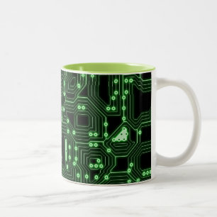 Caneca De Café Em Dois Tons O conselho de circuito eletrônico