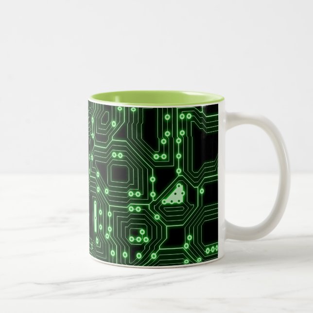 Caneca De Café Em Dois Tons O conselho de circuito eletrônico (Direita)