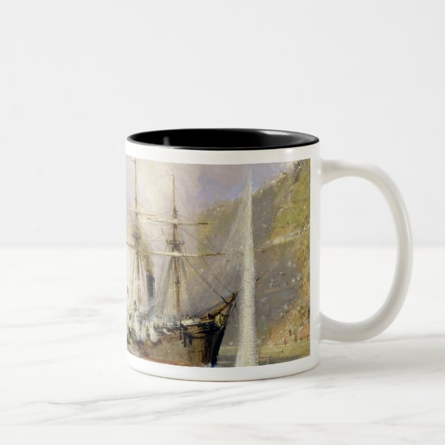 Caneca De Café Em Dois Tons O contratorpedeiro 'Shutka do russo (Direita)