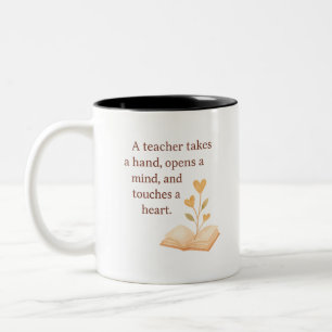 Caneca De Café Em Dois Tons o coração do ensino 
