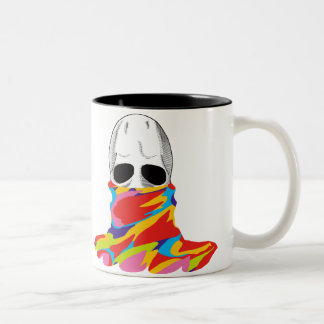 Caneca De Café Em Dois Tons O crânio: Camuflagem do arco-íris