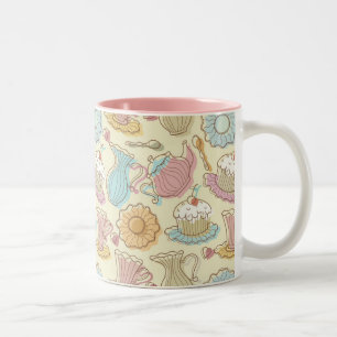 Caneca De Café Em Dois Tons O desenho da mão torna côncavas silhuetas
