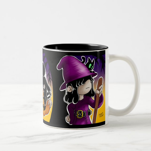 Caneca De Café Em Dois Tons O Dia das Bruxas Lucy (Direita)