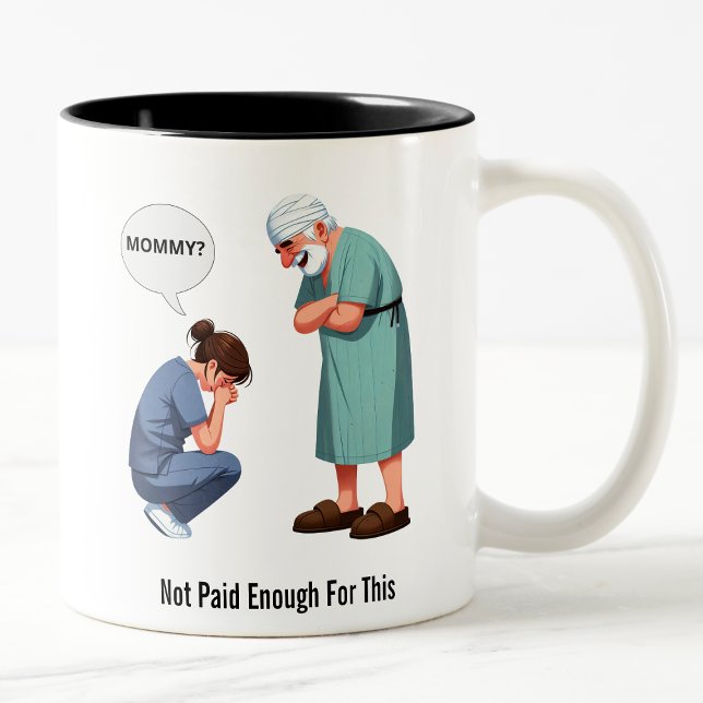 Caneca De Café Em Dois Tons O dia em que a enfermeira se encaixou (Criador carregado)
