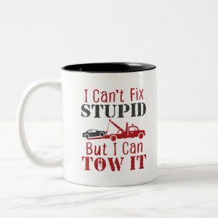 Caneca De Café Em Dois Tons O driver de caminhão de reboque não consegue con