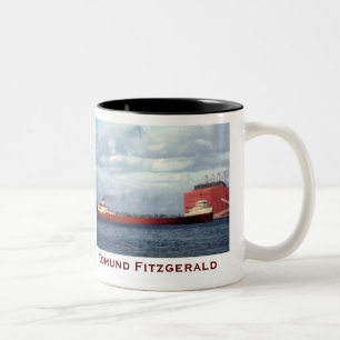 Caneca De Café Em Dois Tons O Edmund Fitzgerald com Nomes da Tripulação