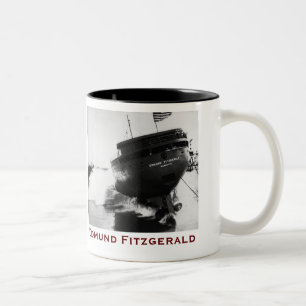 Caneca De Café Em Dois Tons O Edmund Fitzgerald com Nomes da Tripulação