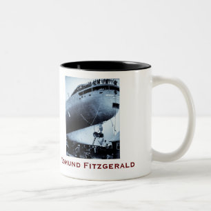 Caneca De Café Em Dois Tons O Edmund Fitzgerald com Nomes da Tripulação