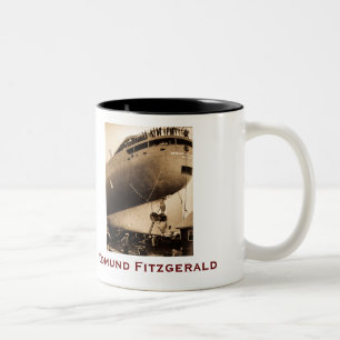 Caneca De Café Em Dois Tons O Edmund Fitzgerald com Nomes da Tripulação