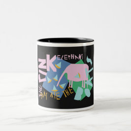 Caneca De Café Em Dois Tons O elefante cor-de-rosa que comeu os barcos
