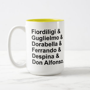 Caneca De Café Em Dois Tons O elenco de personagens do fã Cosi tutte