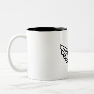 Caneca De Café Em Dois Tons O espaço projeta o logotipo da pele do veterano d