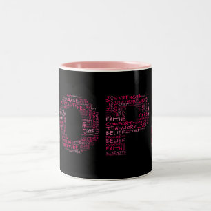 Caneca De Café Em Dois Tons O espírito da esperança (texto cor-de-rosa)