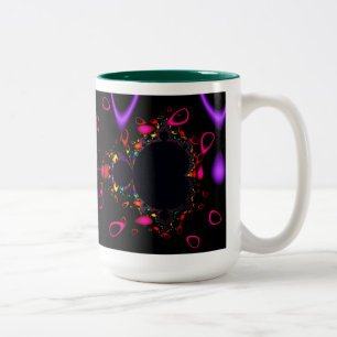 Caneca De Café Em Dois Tons O famoso Cheio Mandelbrot define a arte frontal
