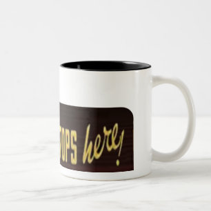 Caneca De Café Em Dois Tons O fanfarrão para aqui