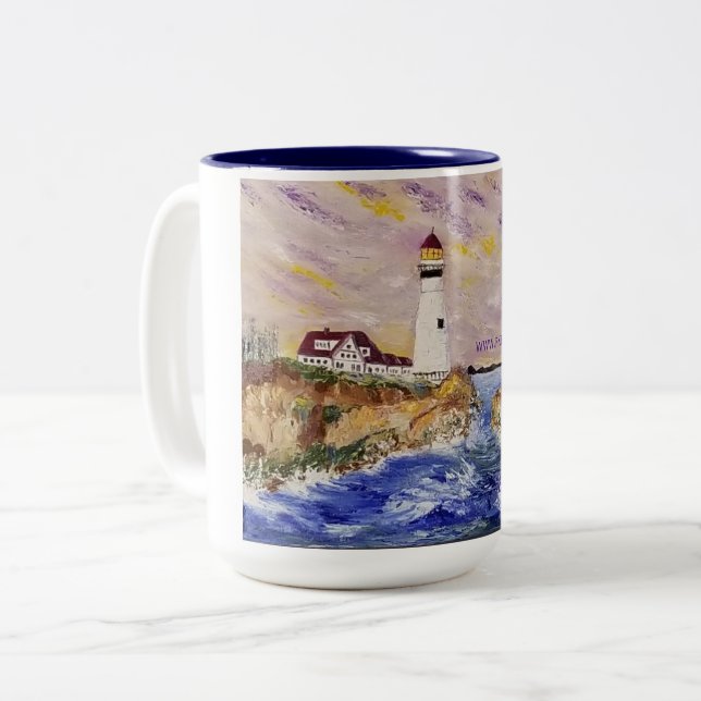 Caneca De Café Em Dois Tons O Farol (Frente Esquerda)
