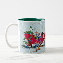Caneca De Café Em Dois Tons O FELIZ NATAL COLOCA por SHARON SHARPE